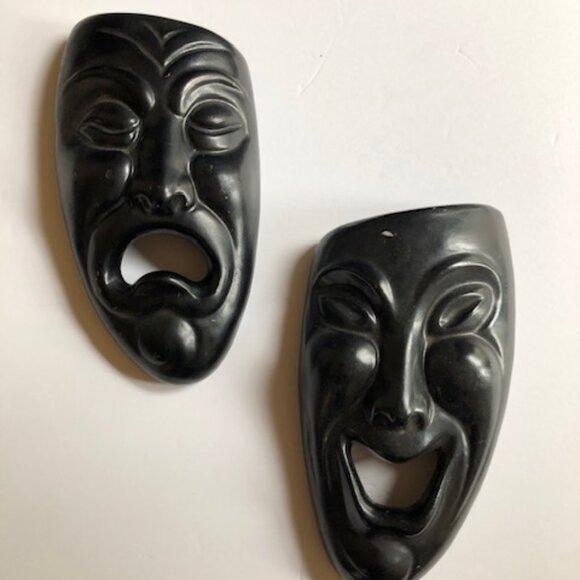 Vintage Mid-Century Comedy and Tragedy Drama MasksWall Art